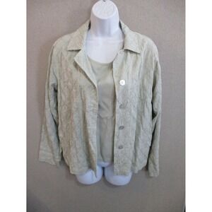 VTG Amanda Gray Shirt & Top Set Size Medium Tencel Embroidered Button Up NWT